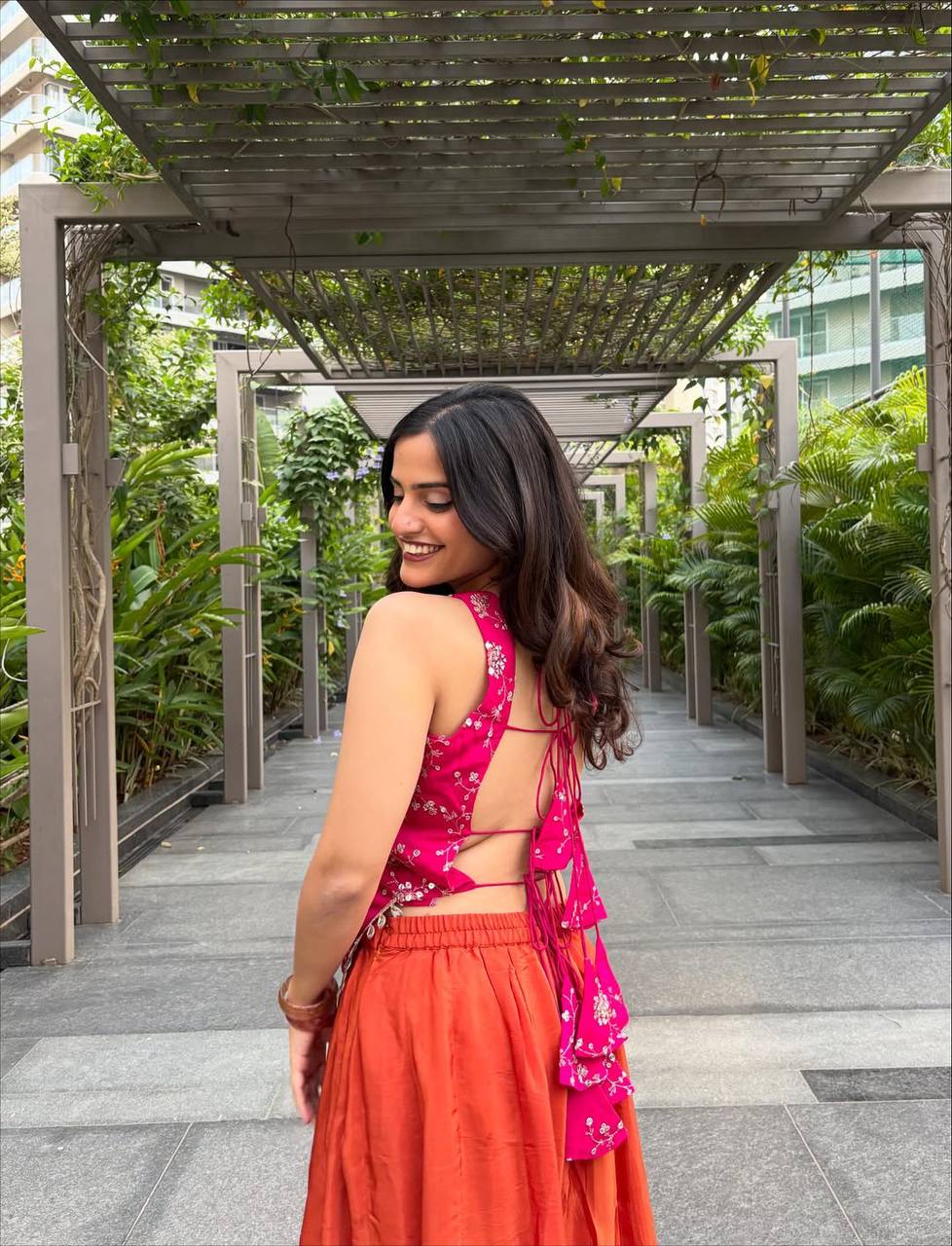 The Sunset Contrast Backless Palazzo Set